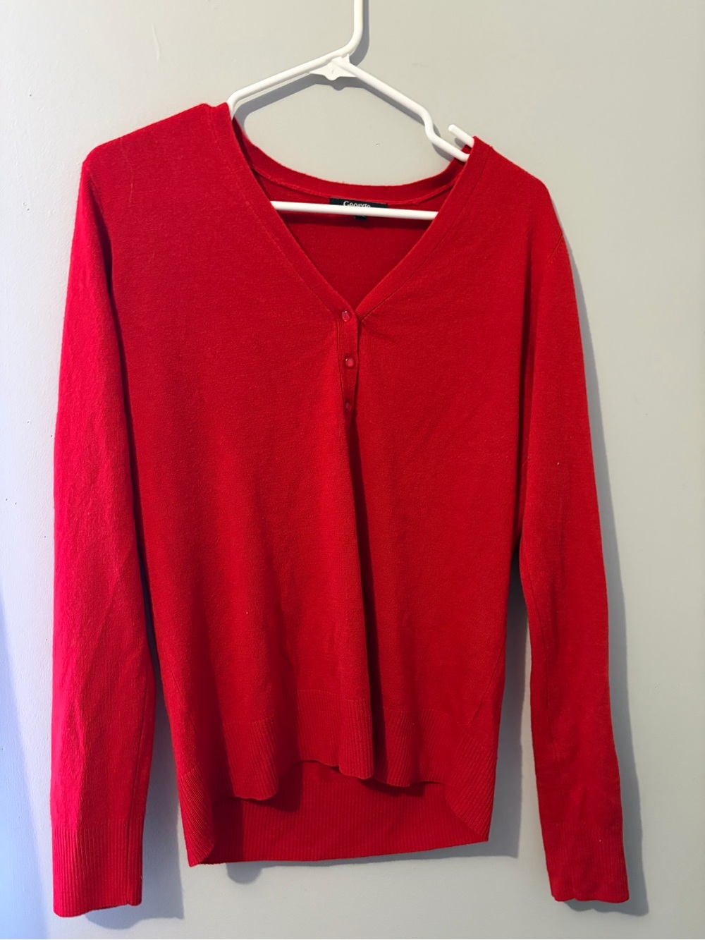 George Red V‑Neck Button Sweater Cardigan